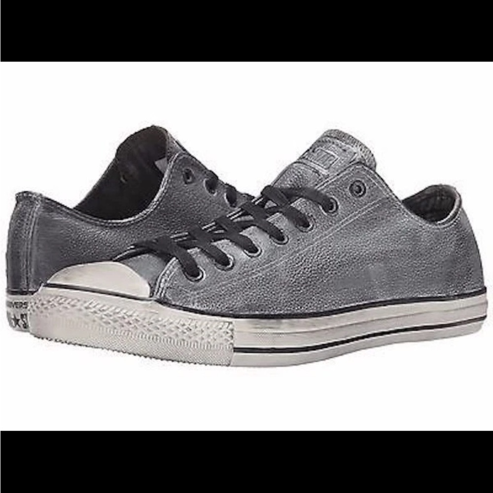 Converse X Chuck Taylor Ox John Varvatos Pebbled Black Leather‎ Size 6.5